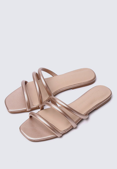 Nevaeh Comfy Sandals In Rose GoldShoes - myballerine