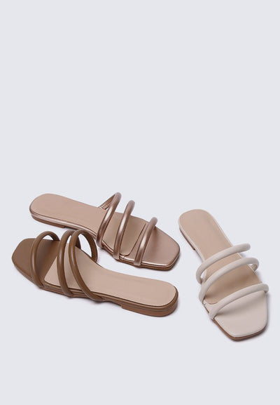 Nevaeh Comfy Sandals In Rose GoldShoes - myballerine