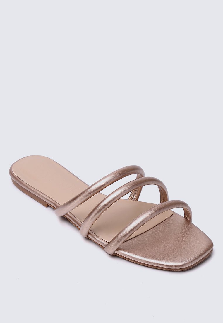 Nevaeh Comfy Sandals In Rose GoldShoes - myballerine