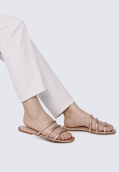 Nevaeh Comfy Sandals In Rose GoldShoes - myballerine