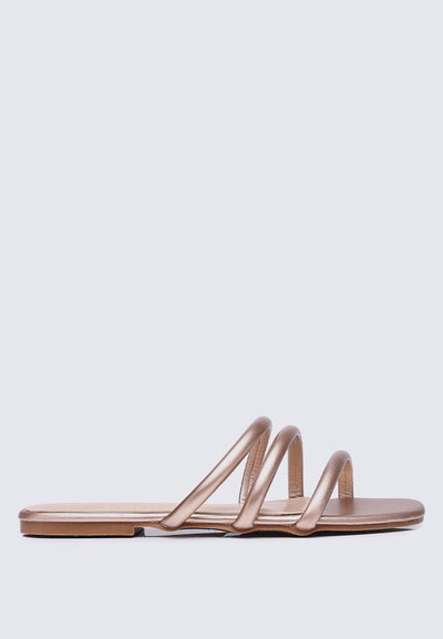 Nevaeh Comfy Sandals In Rose GoldShoes - myballerine