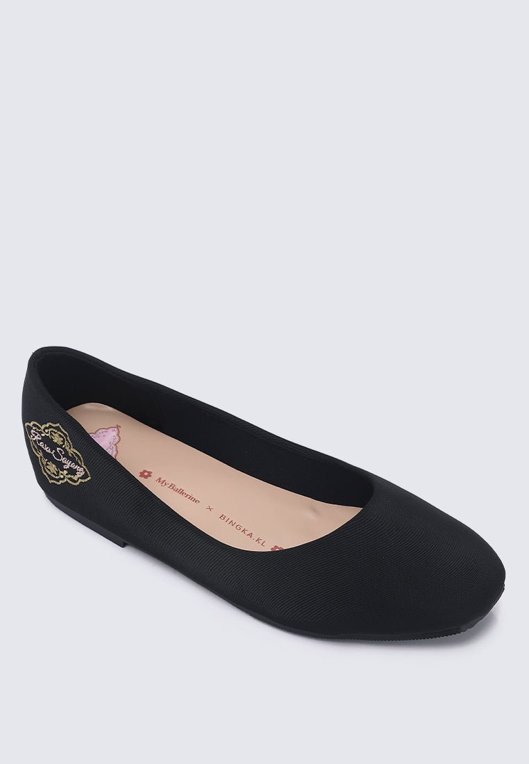 Oh, To Be Loved Comfy Ballerina In BlackShoes - myballerine