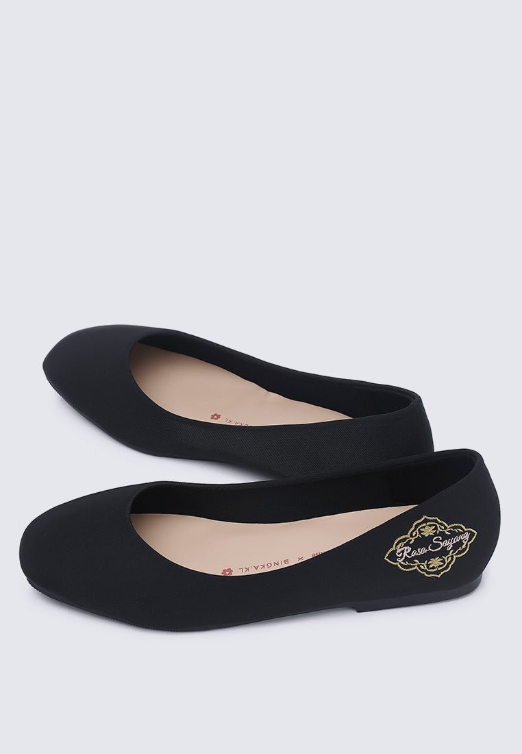 Oh, To Be Loved Comfy Ballerina In BlackShoes - myballerine