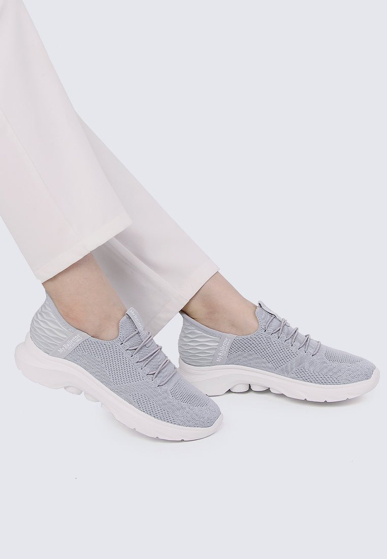 On The Go Comfy Sneakers In GreyShoes - myballerine