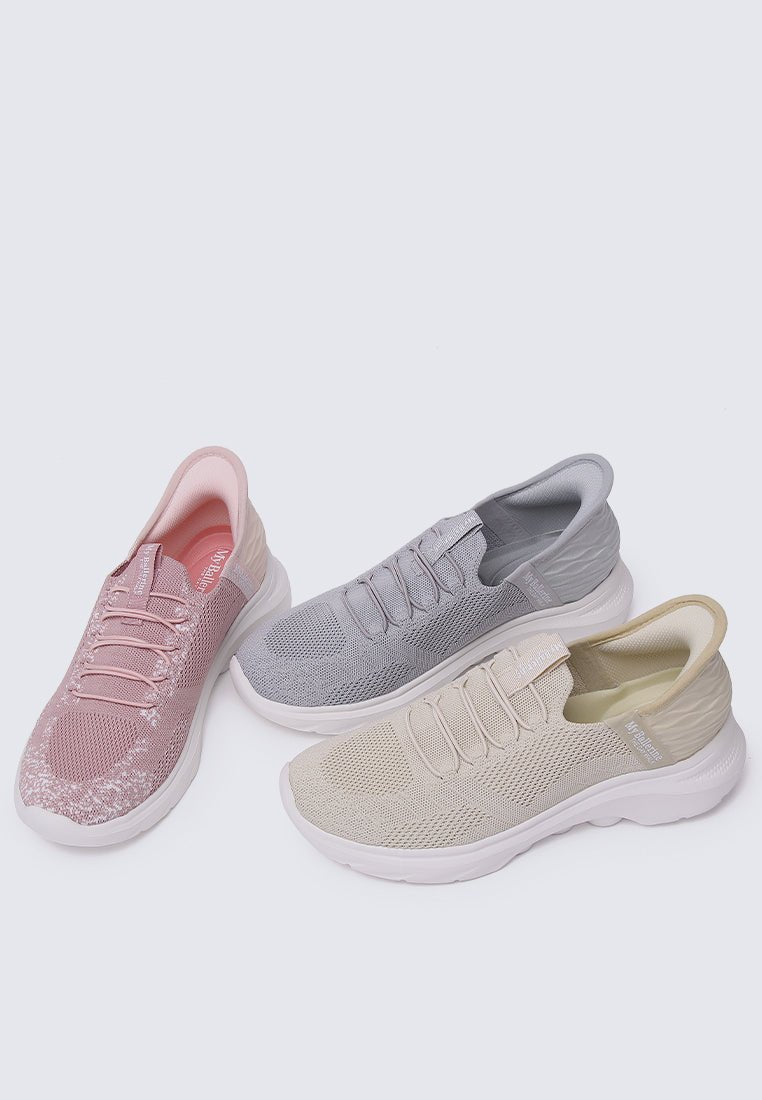 On The Go Comfy Sneakers In GreyShoes - myballerine