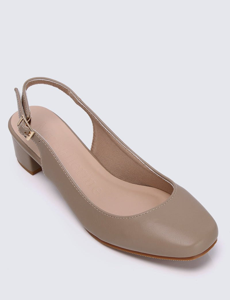 Palmer Comfy Heels In Taupe - myballerine