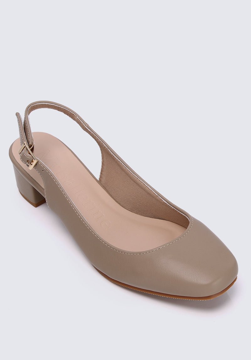 Palmer Comfy Heels In Taupe - myballerine