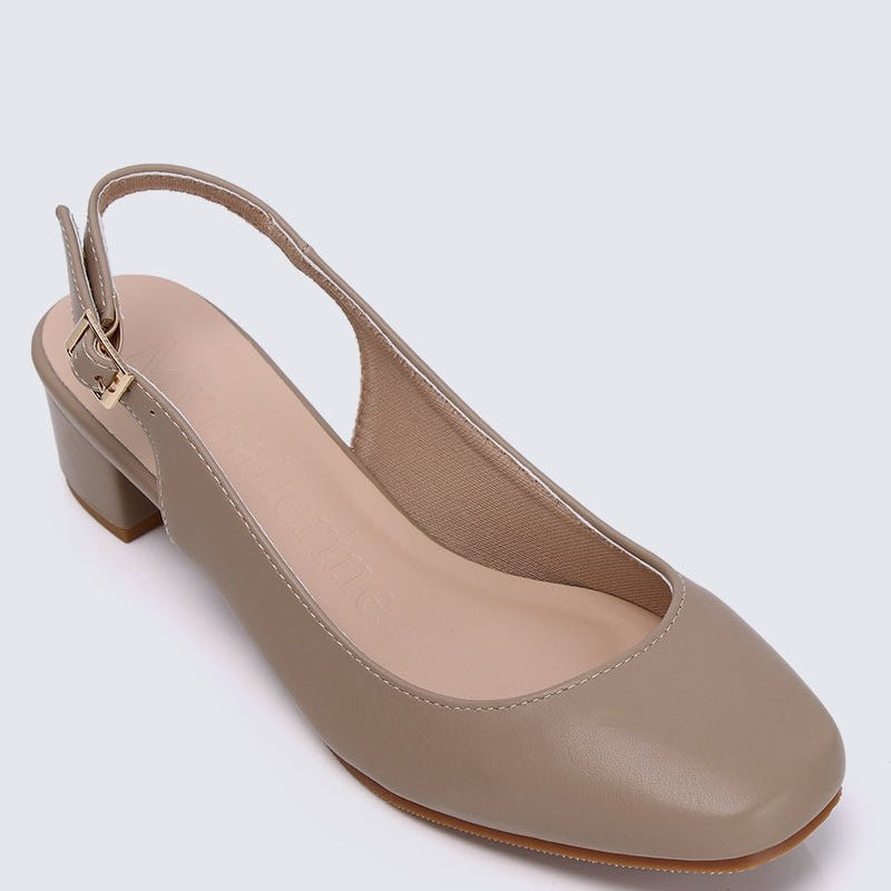 Palmer Comfy Heels In Taupe - myballerine