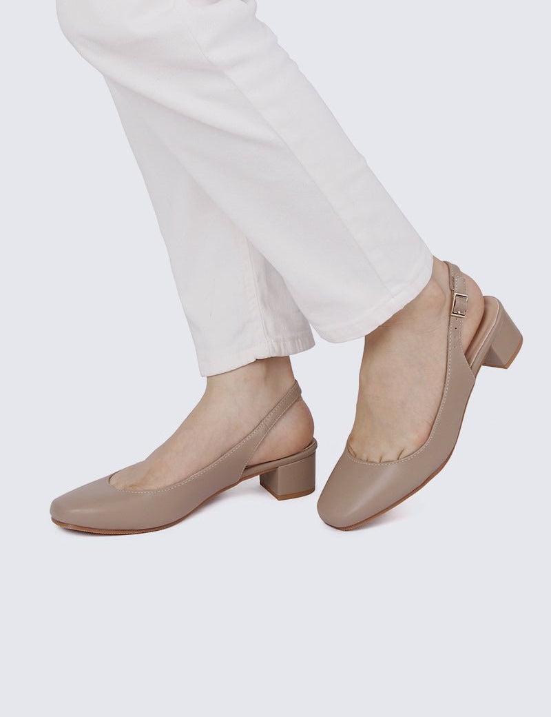 Palmer Comfy Heels In Taupe - myballerine