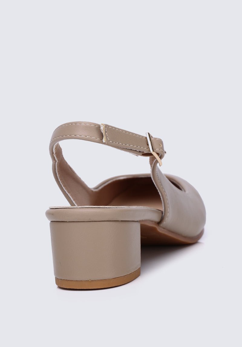 Palmer Comfy Heels In Taupe - myballerine