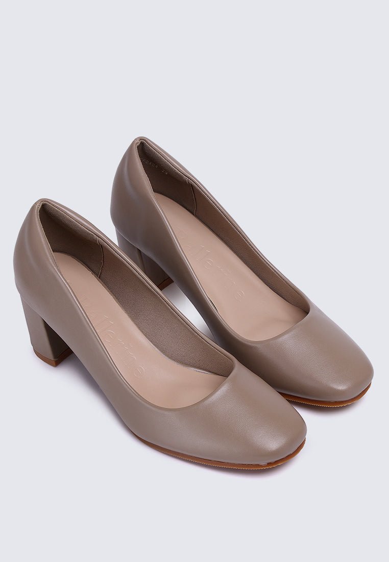 Pauline Comfy Heels In Taupe - myballerine