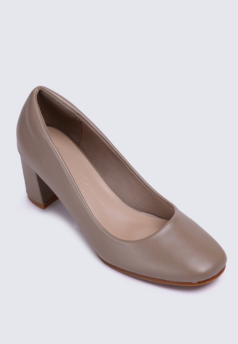 Pauline Comfy Heels In Taupe - myballerine