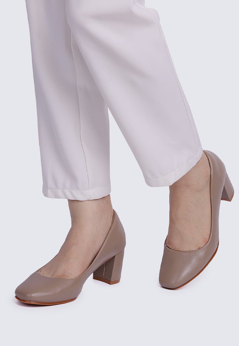 Pauline Comfy Heels In Taupe - myballerine