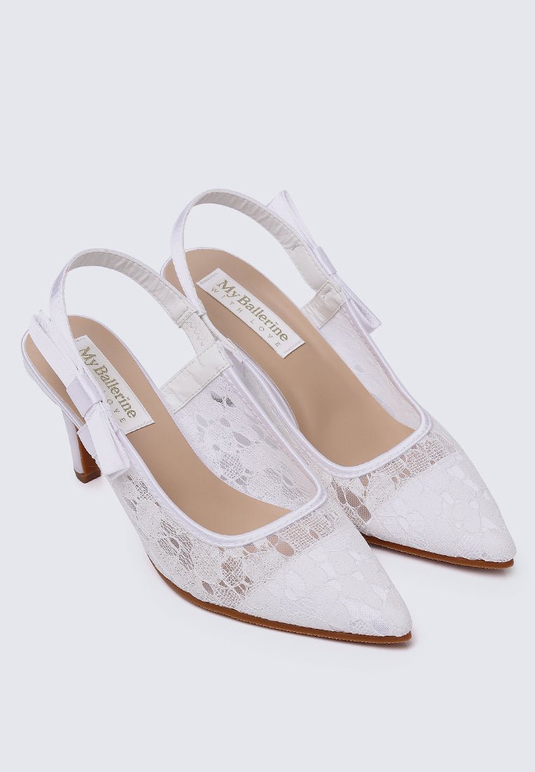 Perry Comfy Heels In White - myballerine