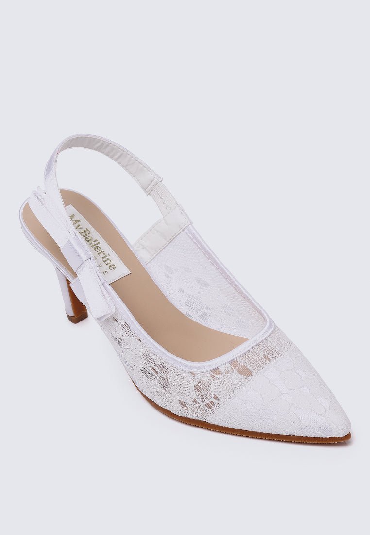 Perry Comfy Heels In White - myballerine