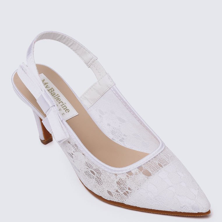 Perry Comfy Heels In White - myballerine