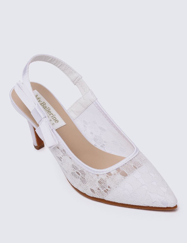 Perry Comfy Heels In White - myballerine