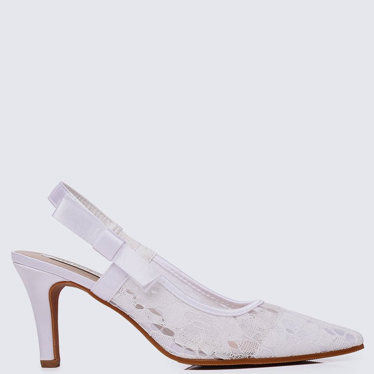 Perry Comfy Heels In White - myballerine