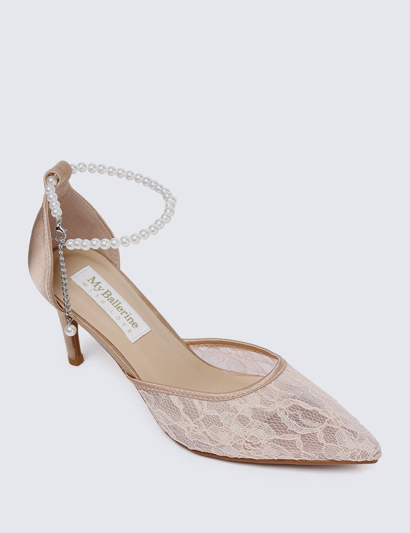 Poppy Comfy Heels In Rose Gold - myballerine