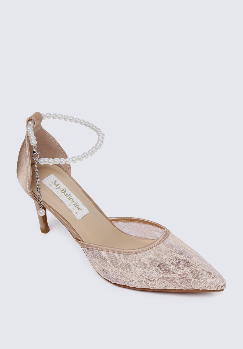 Poppy Comfy Heels In Rose Gold - myballerine