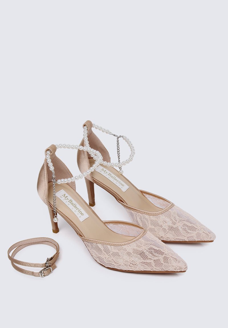 Poppy Comfy Heels In Rose Gold - myballerine