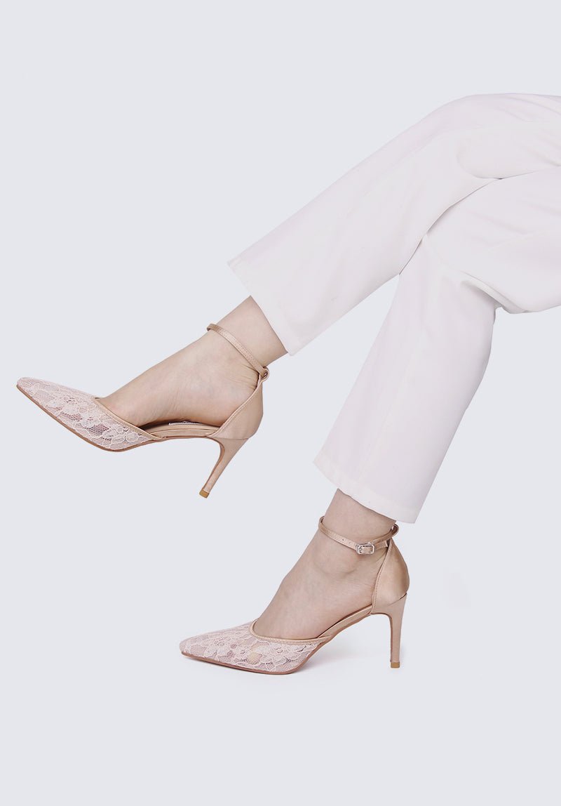 Poppy Comfy Heels In Rose Gold - myballerine