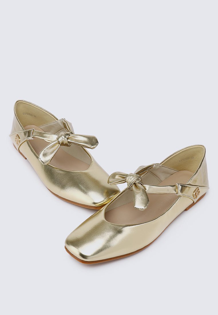 PRE ORDER - Brenee Comfy Ballerina In GoldShoes - myballerine