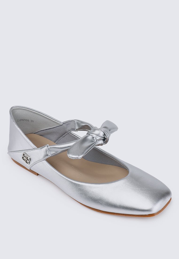 PRE ORDER - Brenee Comfy Ballerina In Silver - myballerine