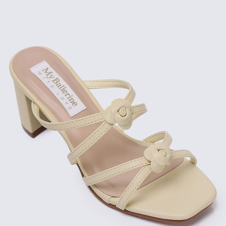 Rosina Comfy Heels in ButtercreamShoes - myballerine