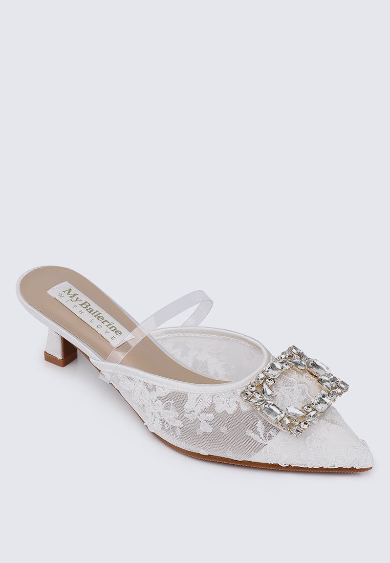 Sylvia Comfy Heels In WhiteShoes - myballerine