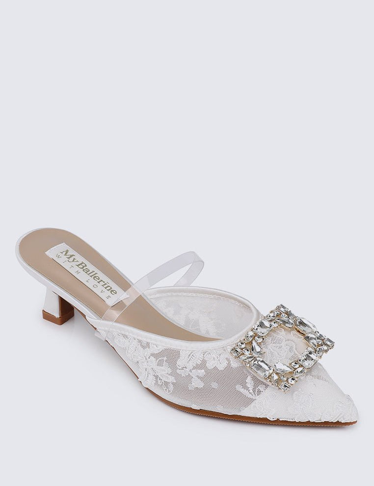 Sylvia Comfy Heels In WhiteShoes - myballerine