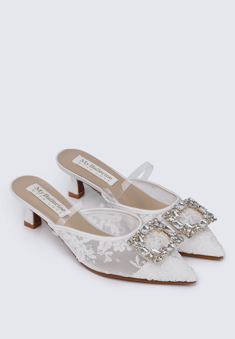 Sylvia Comfy Heels In WhiteShoes - myballerine