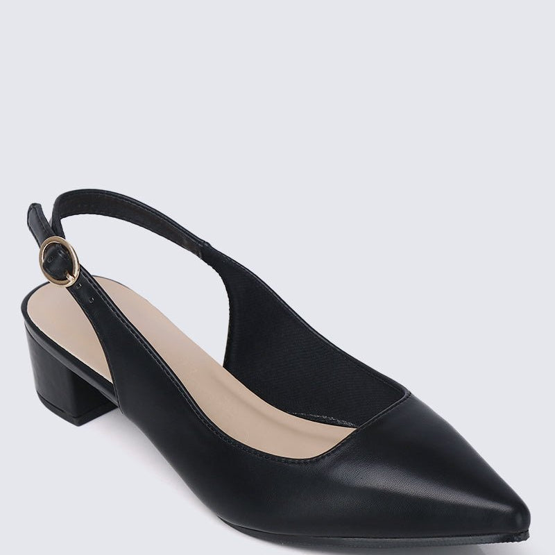 Valerie Comfy Heels In BlackShoes - myballerine