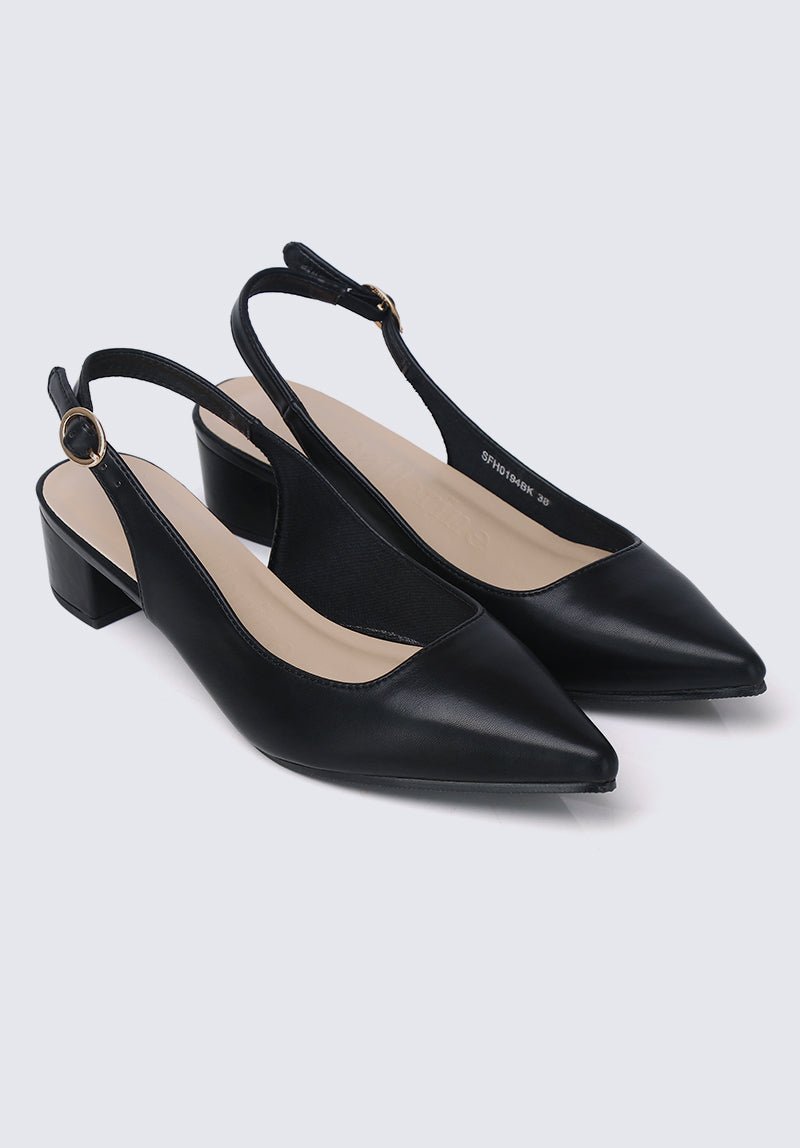 Valerie Comfy Heels In BlackShoes - myballerine