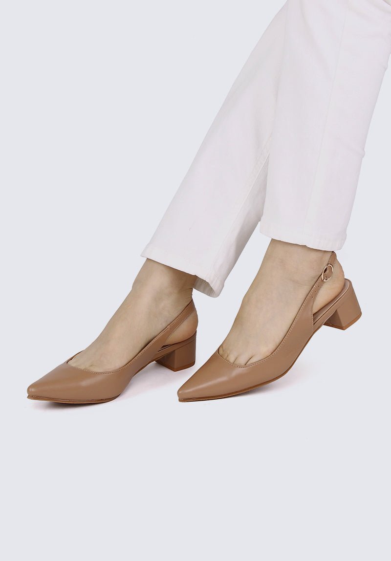 Valerie Comfy Heels In TanShoes - myballerine