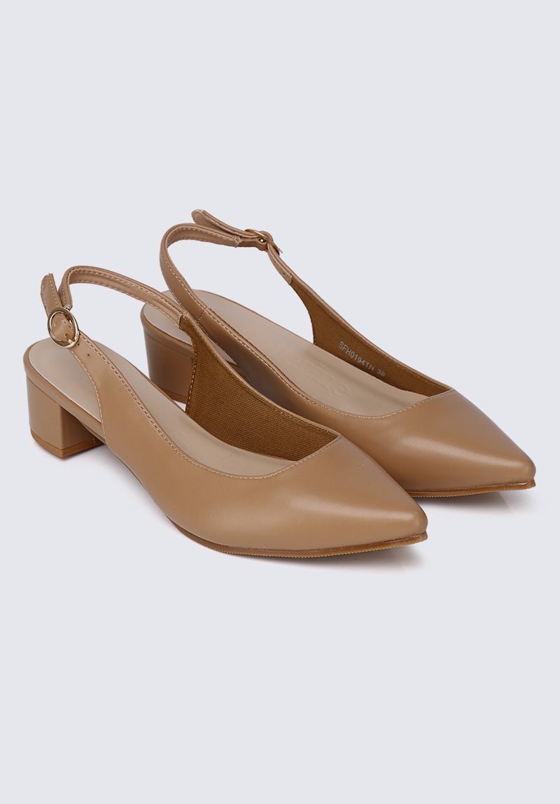 Valerie Comfy Heels In TanShoes - myballerine