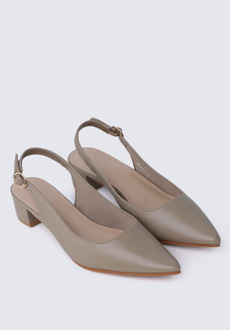 Valerie Comfy Heels In Taupe - myballerine