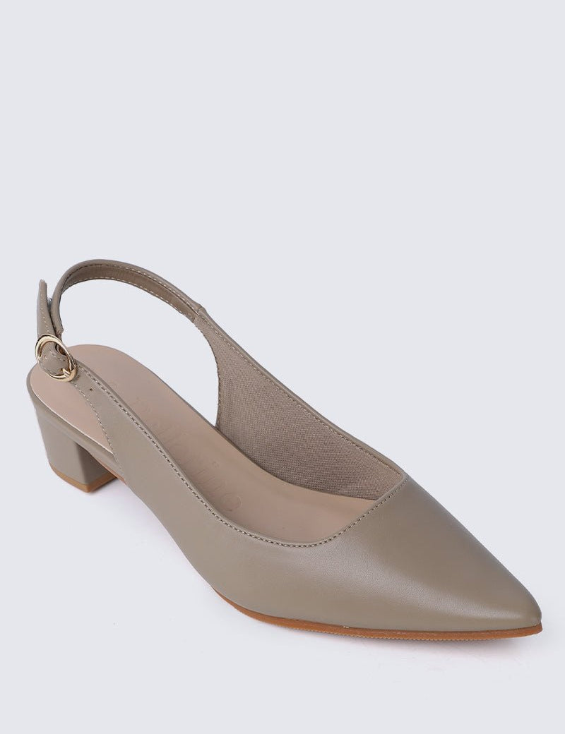 Valerie Comfy Heels In Taupe - myballerine