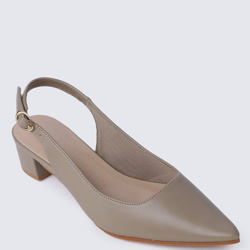 Valerie Comfy Heels In Taupe - myballerine