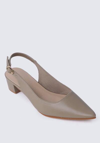 Valerie Comfy Heels In Taupe - myballerine