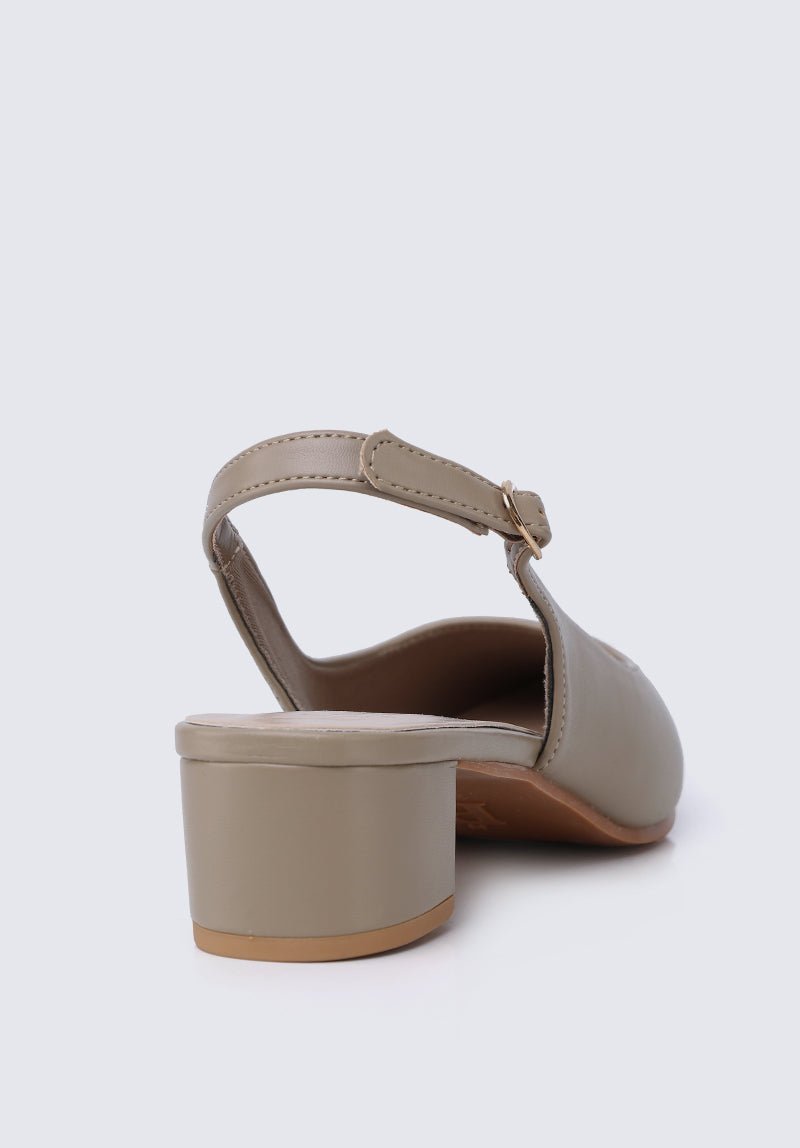 Valerie Comfy Heels In Taupe - myballerine