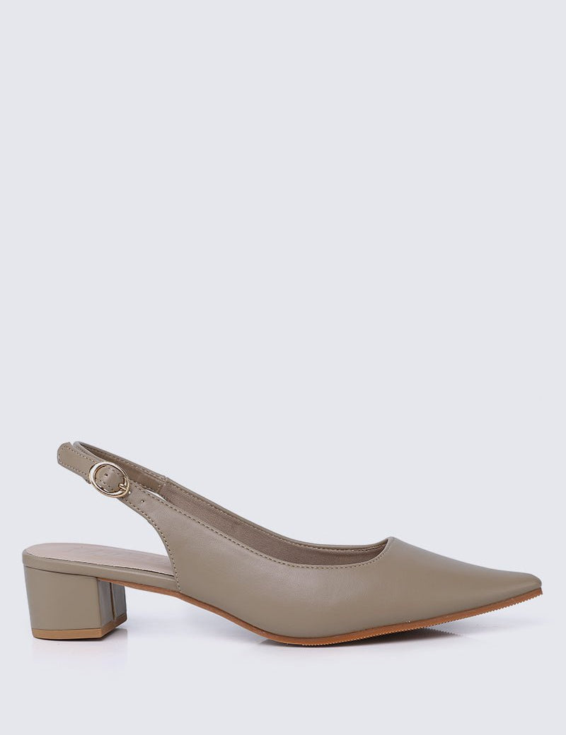 Valerie Comfy Heels In Taupe - myballerine