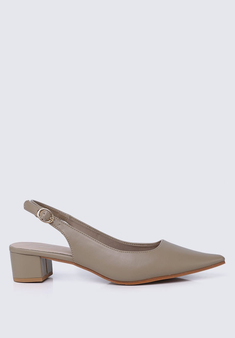 Valerie Comfy Heels In Taupe - myballerine