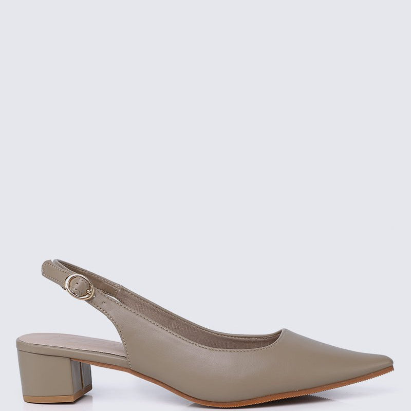 Valerie Comfy Heels In Taupe - myballerine