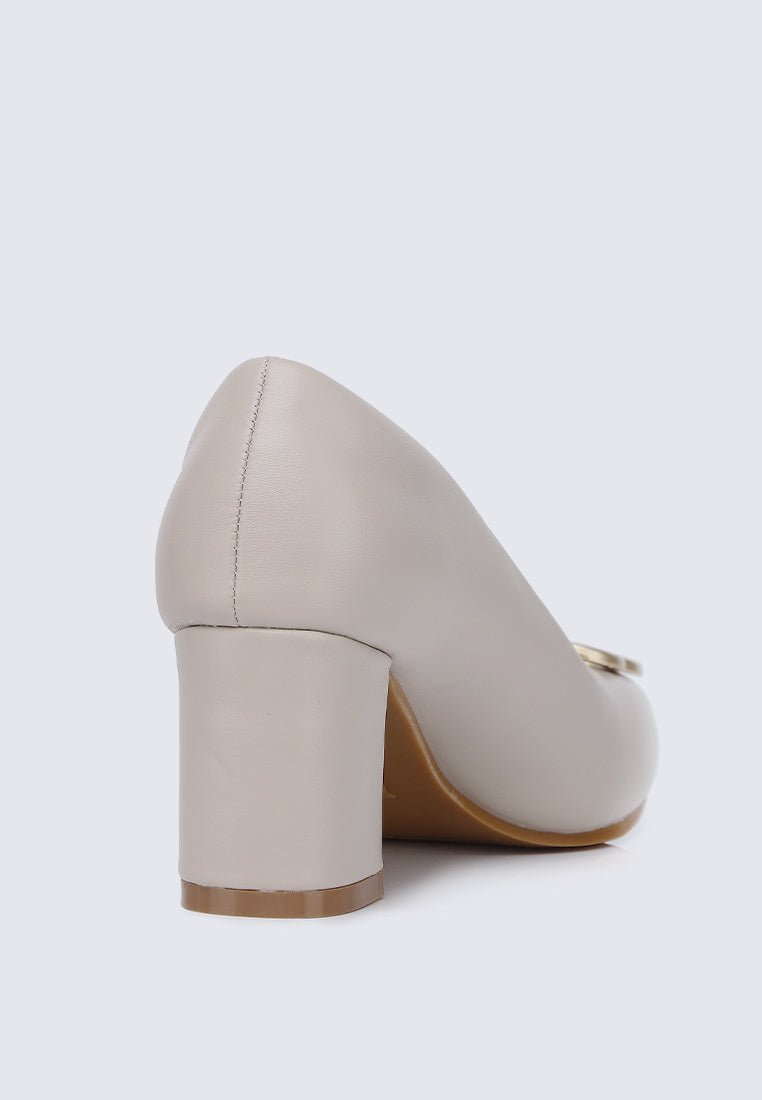 Vanessa Wide Feet Comfy Heels In AlmondShoes - myballerine