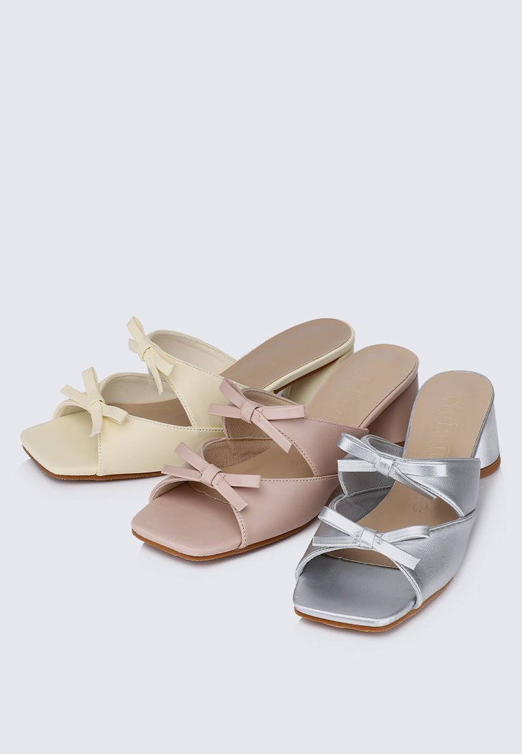 Venus Comfy Heels In SilverShoes - myballerine