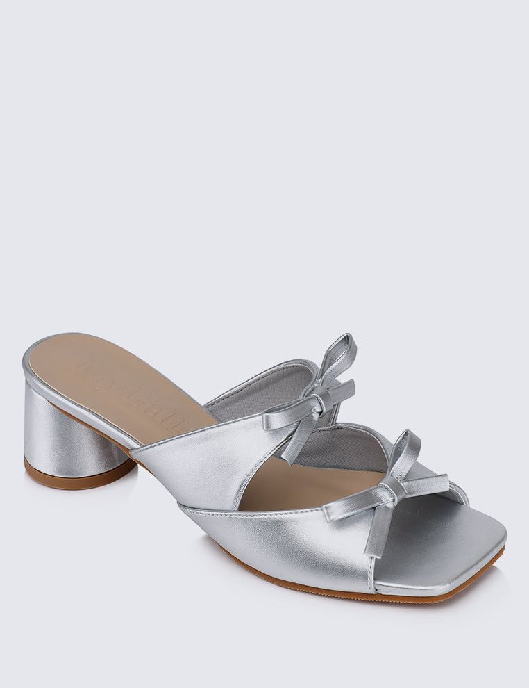 Venus Comfy Heels In SilverShoes - myballerine