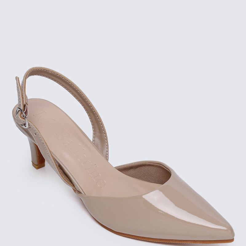 Vicky Comfy Heels In AlmondShoes - myballerine