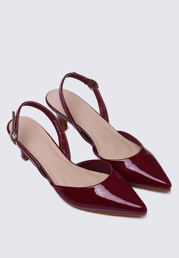 Vicky Comfy Heels In BurgundyShoes - myballerine