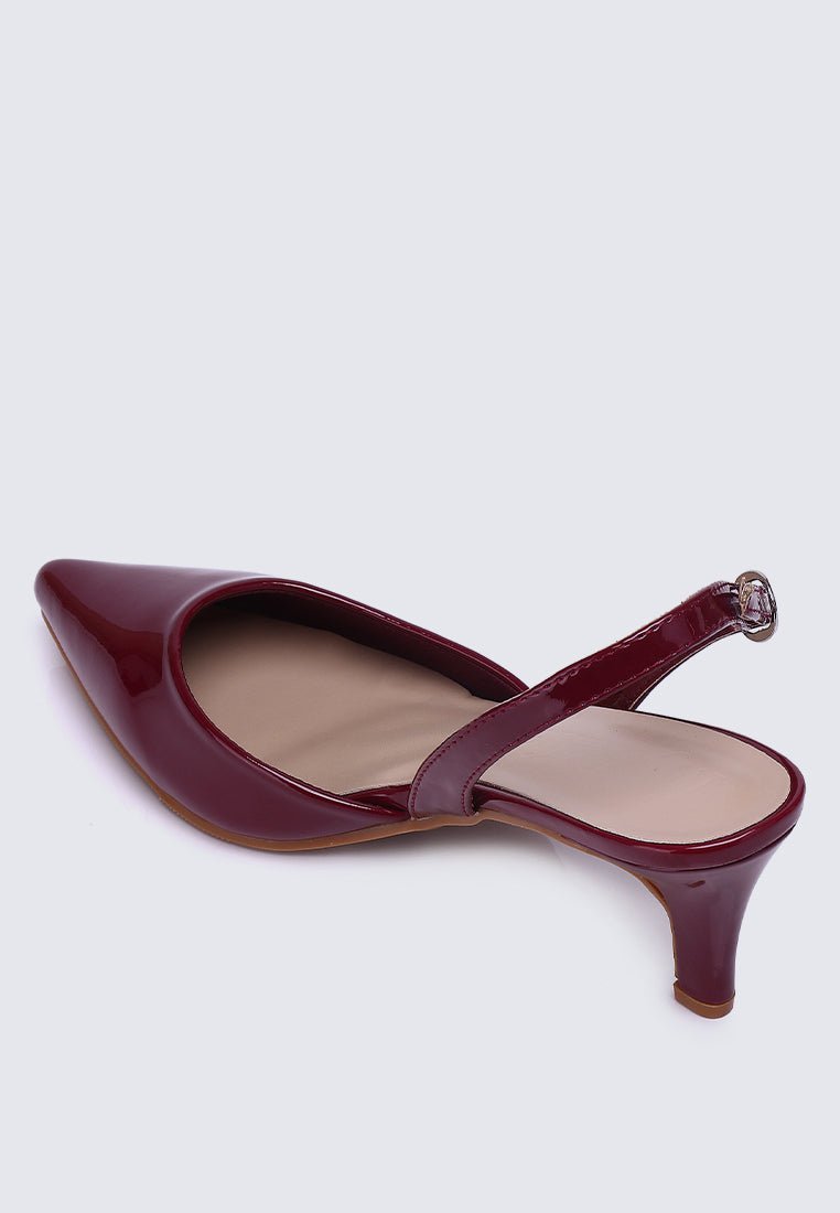 Vicky Comfy Heels In BurgundyShoes - myballerine